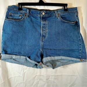 Levi Strauss high rise 501 button fly denim Jean shorts women’s 20W